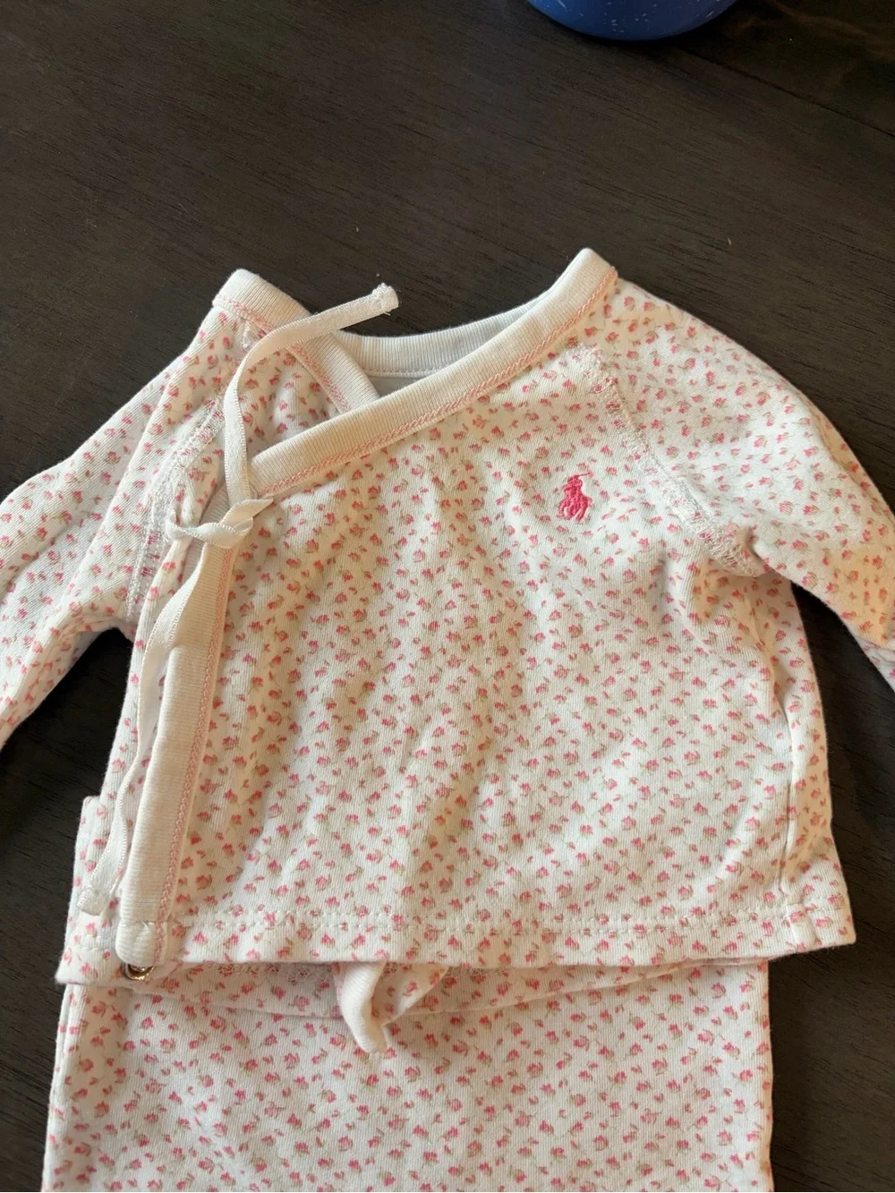 Ralph Lauren Cream and Pink Floral Footed Set